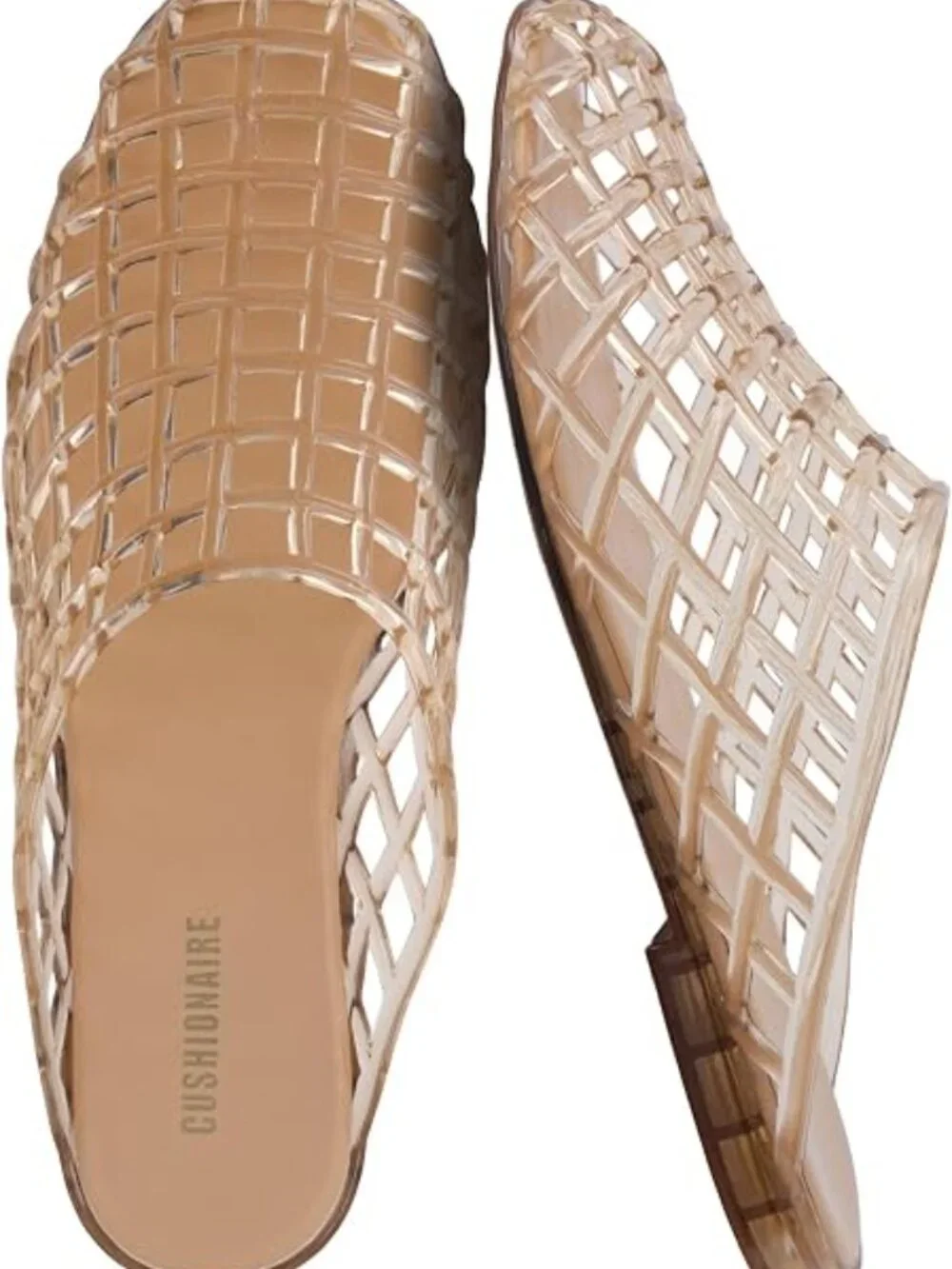 Lab Jelly Flats for Women, Closed Toe Slip On Lightweight Womens Mules with Wove